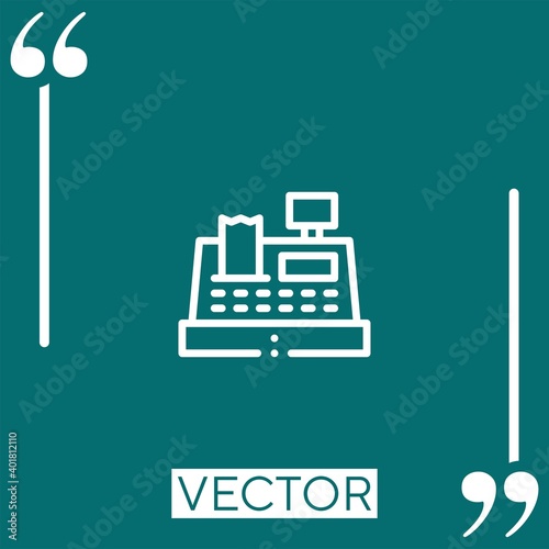 cash machine vector icon Linear icon. Editable stroked line