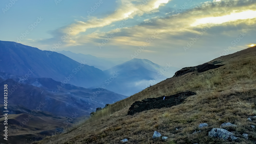 Fototapeta premium panorama of the mountains in autumn