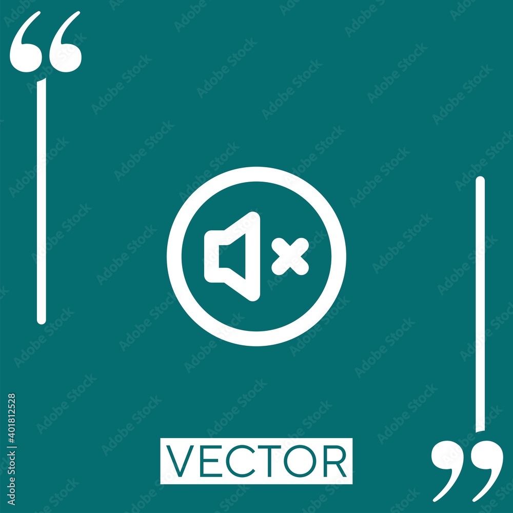 no sound vector icon Linear icon. Editable stroked line no sound vector icon Linear icon. Editable stroked line