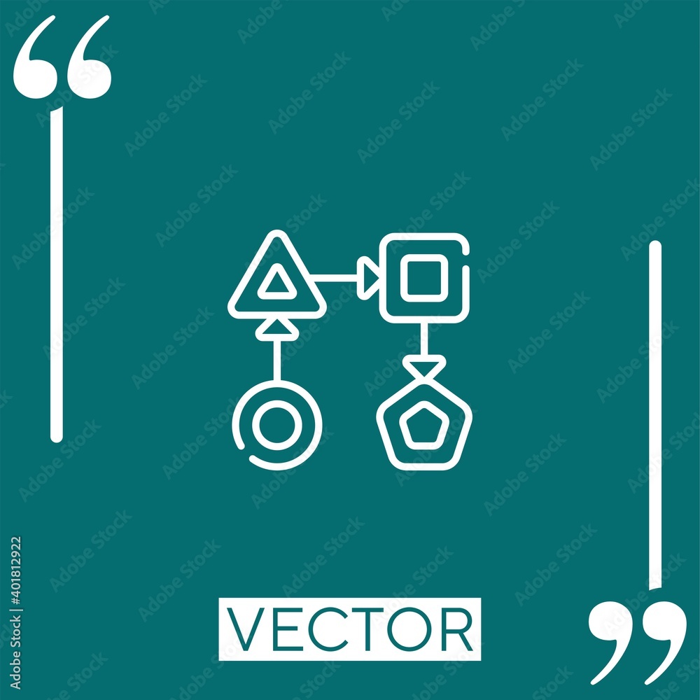workflow vector icon Linear icon. Editable stroked line workflow vector icon Linear icon. Editable stroked line