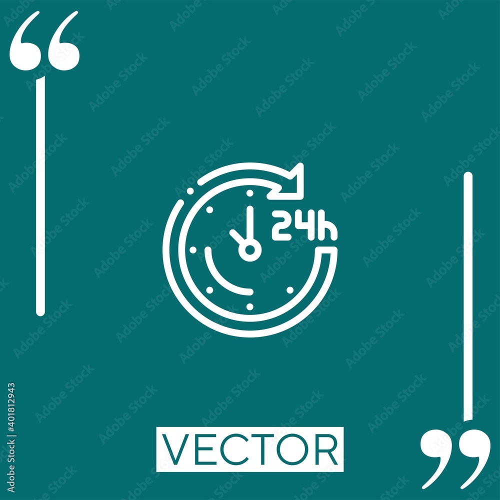 hours vector icon Linear icon. Editable stroke line hours vector icon Linear icon. Editable stroke line