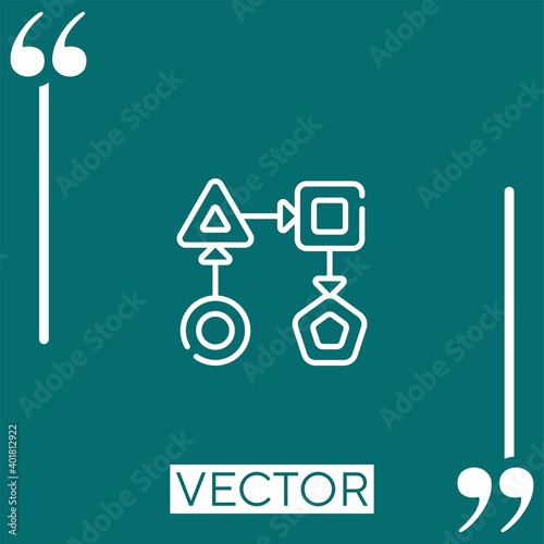 workflow vector icon Linear icon. Editable stroked line