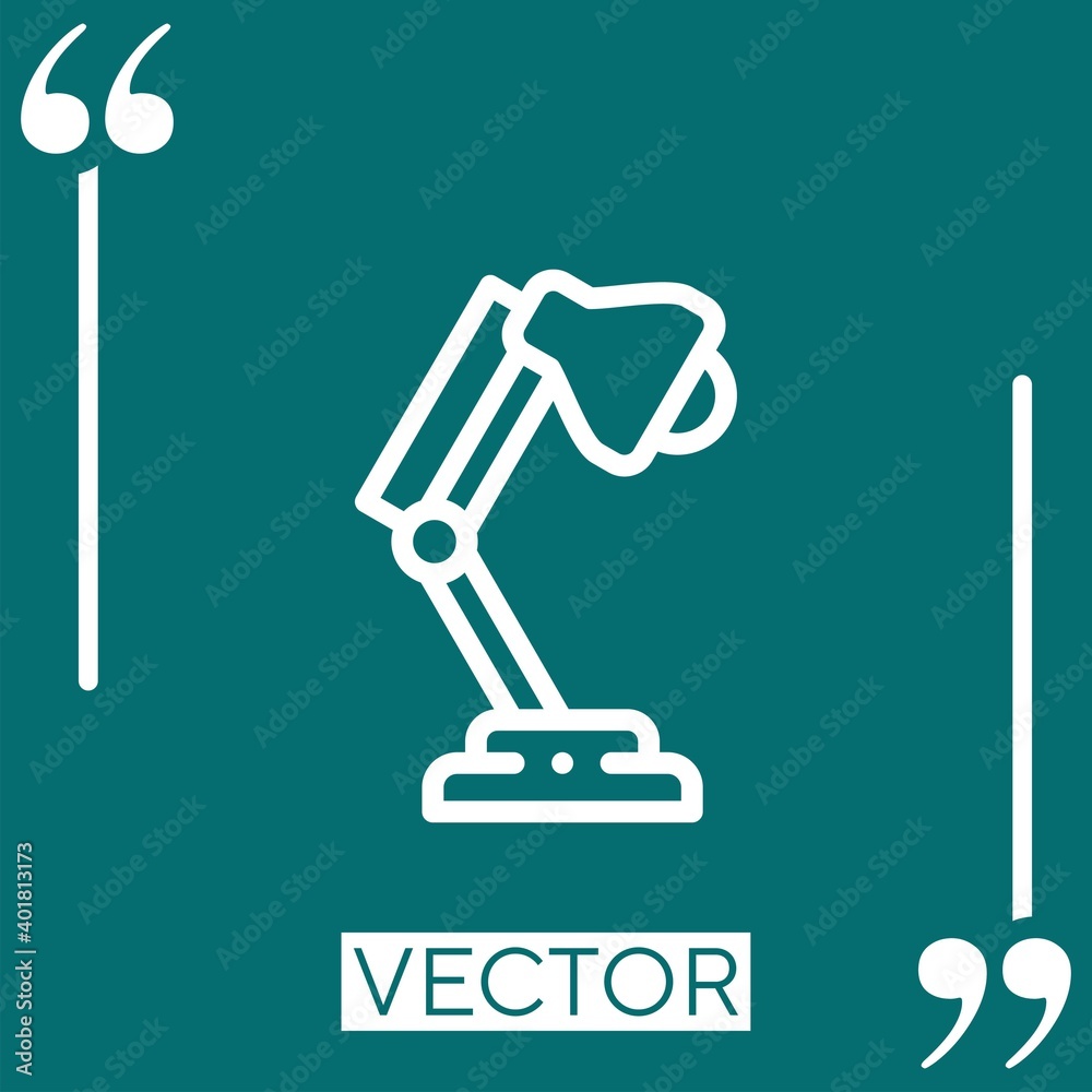 desk lamp vector icon Linear icon. Editable stroked line desk lamp vector icon Linear icon. Editable stroked line