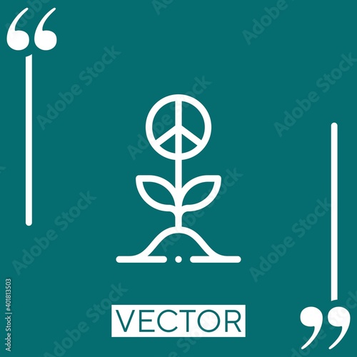 peace vector icon Linear icon. Editable stroke line