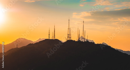 sunset in the mountains