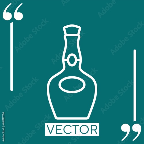 cognac bottle   vector icon Linear icon. Editable stroke line