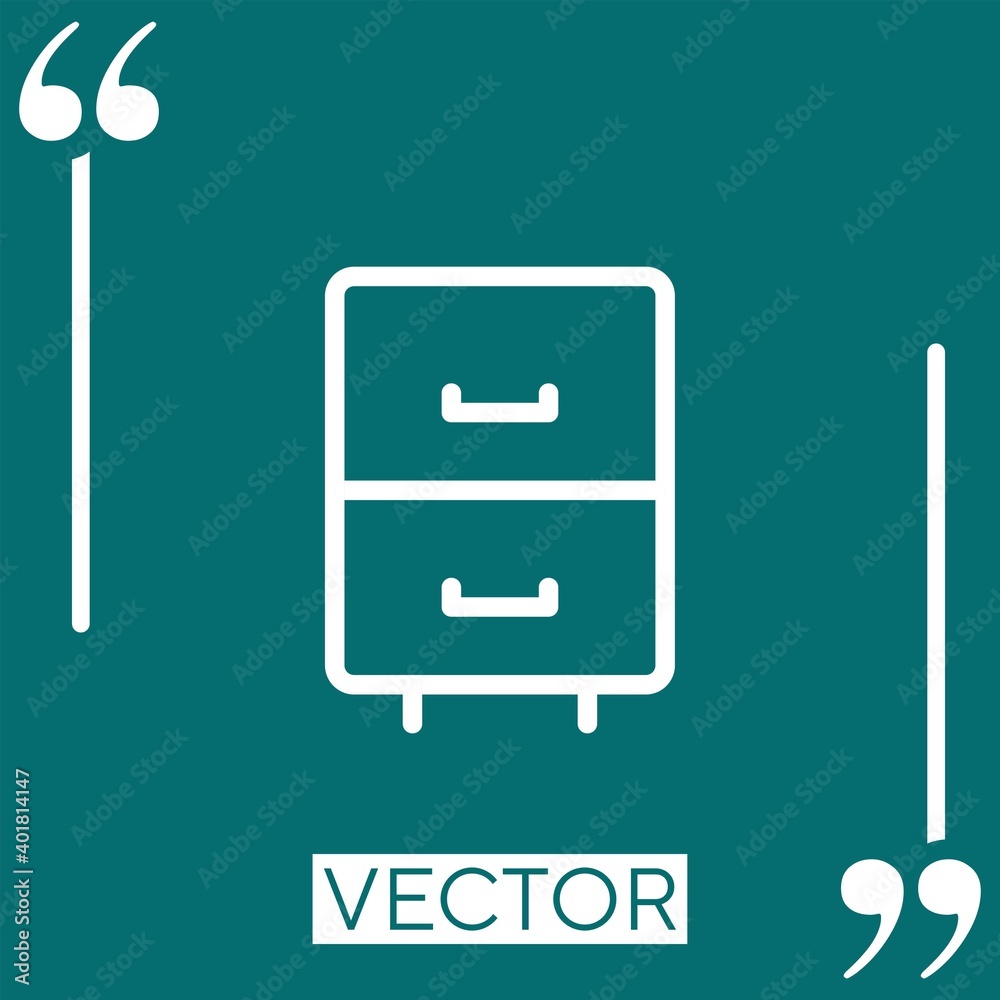 cabinet drawer vector icon Linear icon. Editable stroke line cabinet drawer vector icon Linear icon. Editable stroke line
