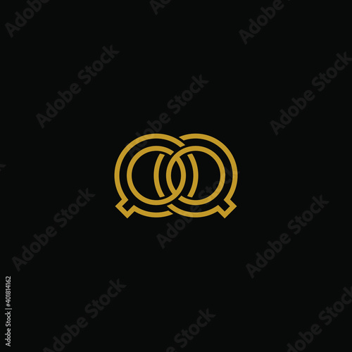 initial letter QQ or Q minimal line concept logo design template