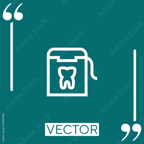 dental floss vector icon Linear icon. Editable stroke line