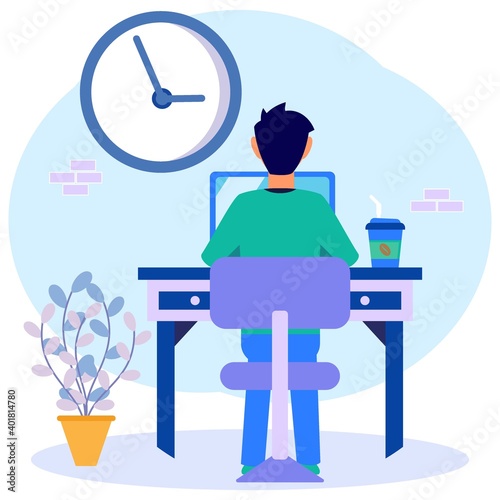 Illustration vector graphic cartoon character of freelance