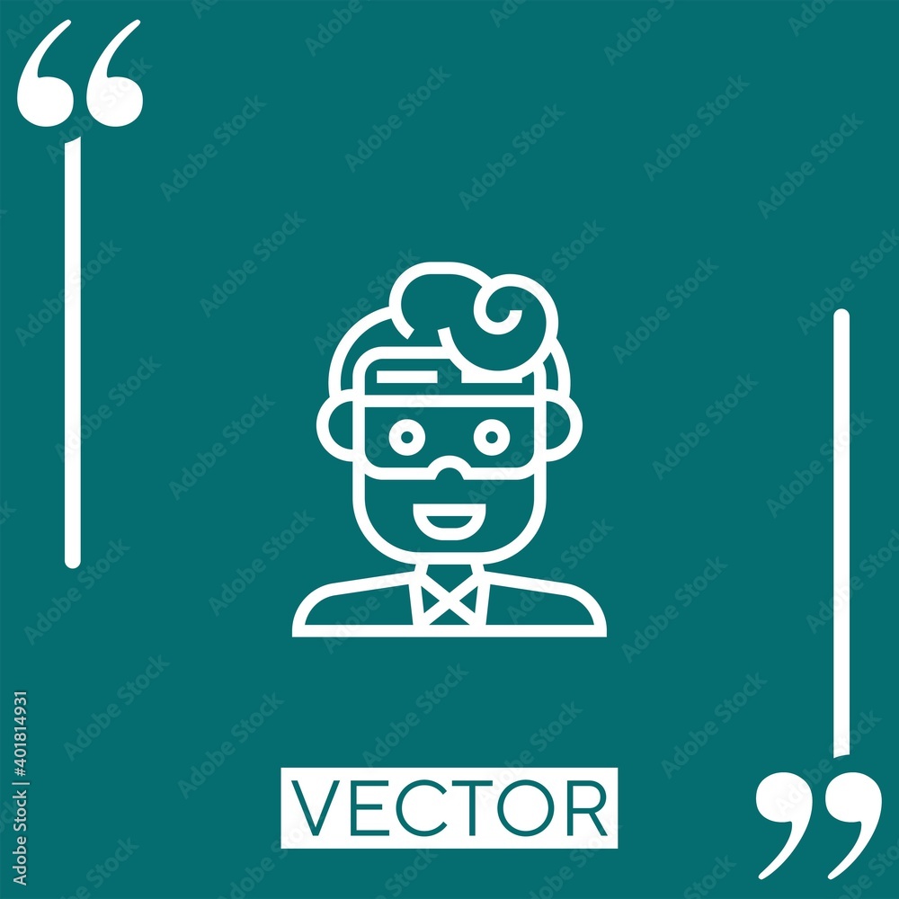 Virtual glasses vector icon Linear icon. Editable stroke line