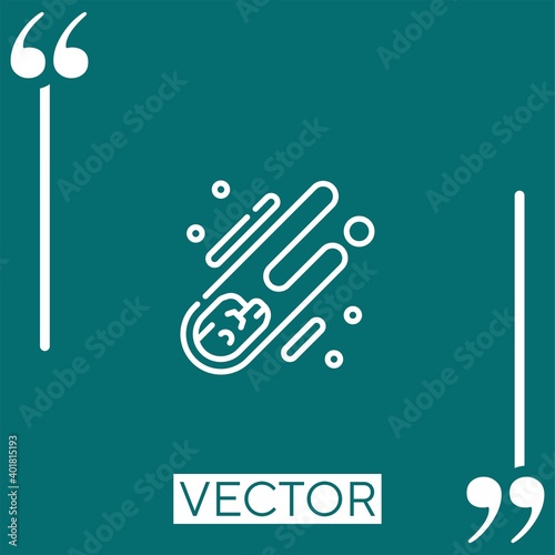 meteor vector icon Linear icon. Editable stroke line