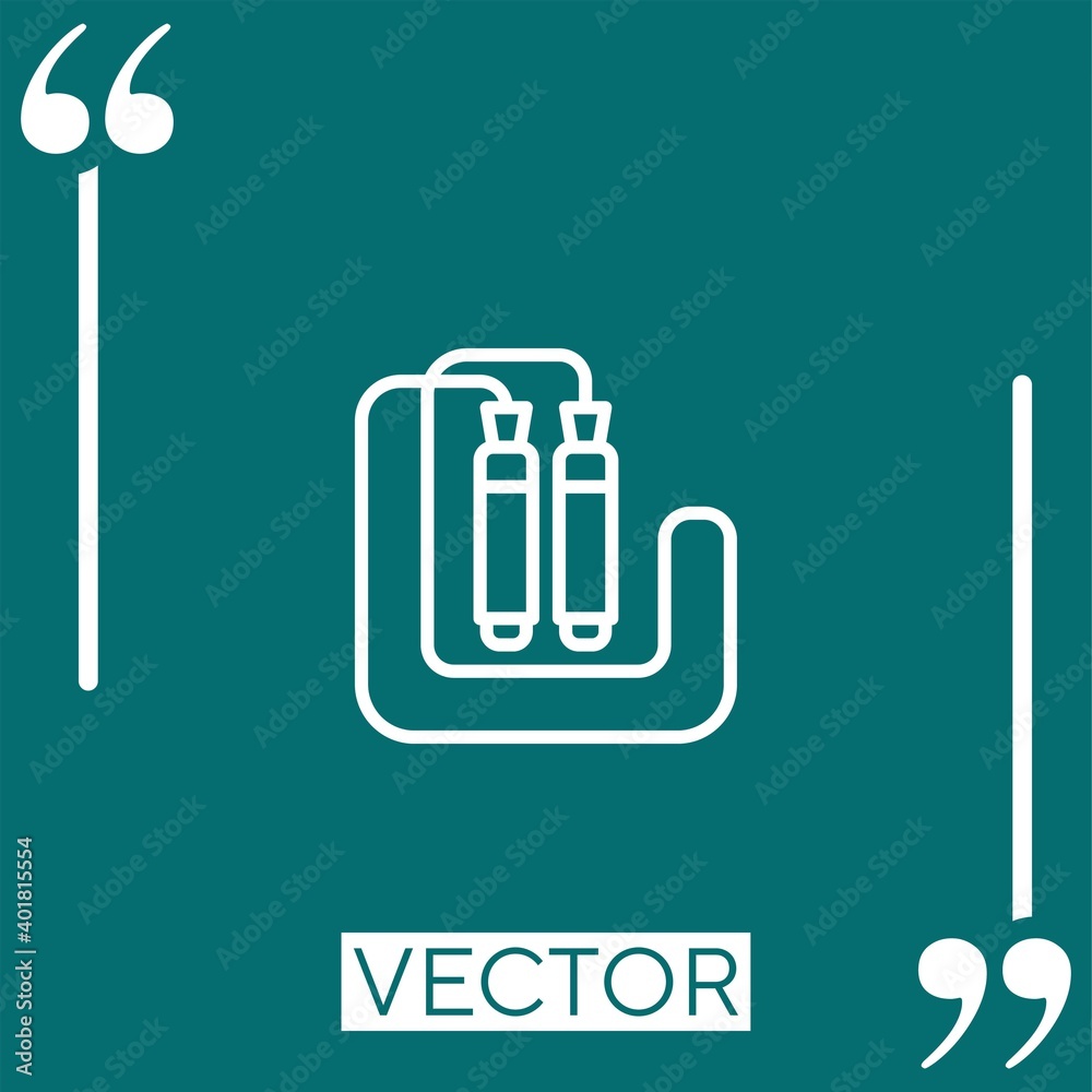 jumping rope vector icon Linear icon. Editable stroke line