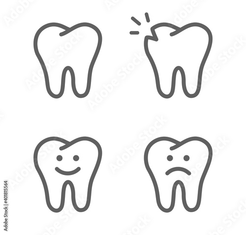 tooth icon set