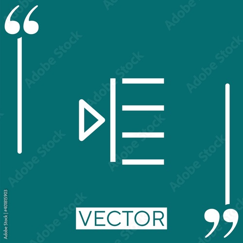 indent vector icon Linear icon. Editable stroke line