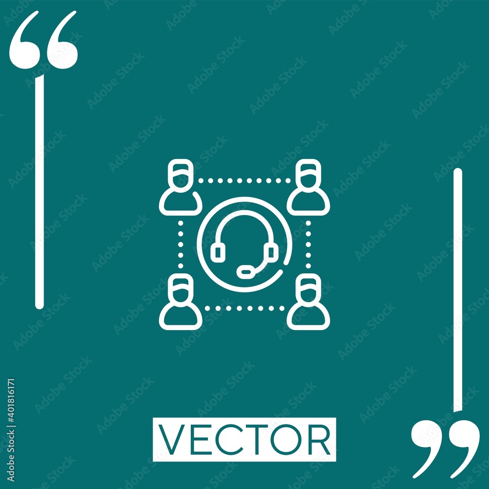 call center agent vector icon Linear icon. Editable stroke line