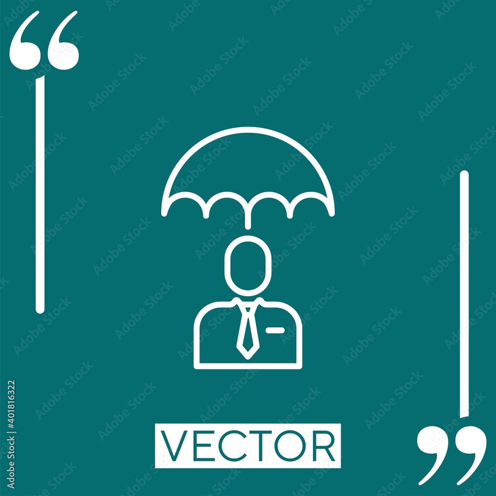 insurance vector icon Linear icon. Editable stroke line insurance vector icon Linear icon. Editable stroke line