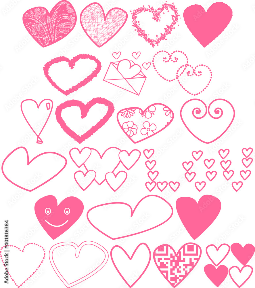 vector works hearts and valentine