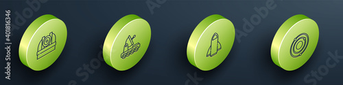 Set Isometric line Astronomical observatory, Mars rover, Rocket ship and Solar system icon. Vector.