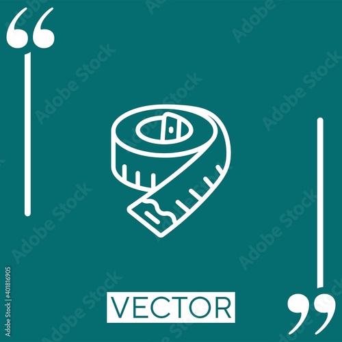 tape measure vector icon Linear icon. Editable stroke line