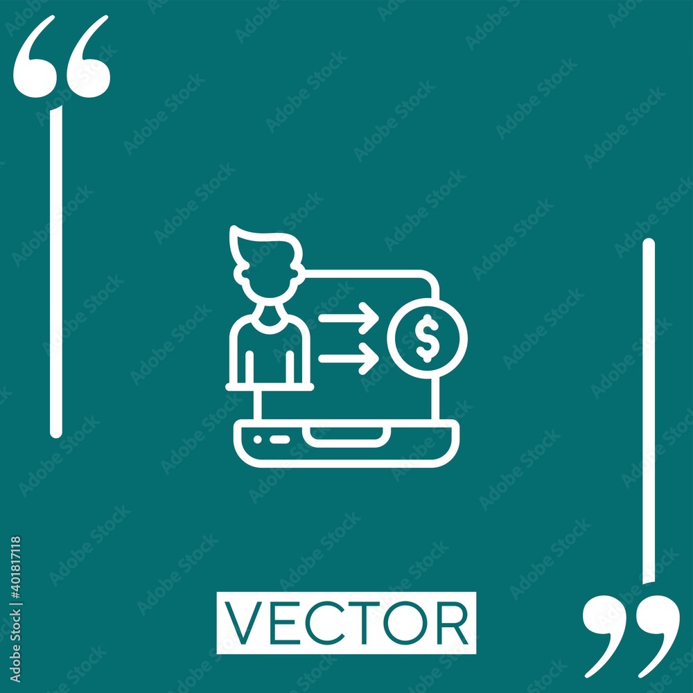 laptop vector icon Linear icon. Editable stroke line