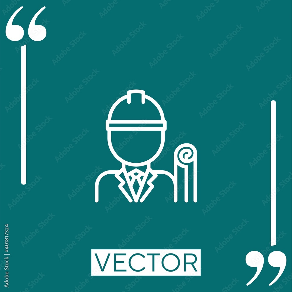 architect vector icon Linear icon. Editable stroke line