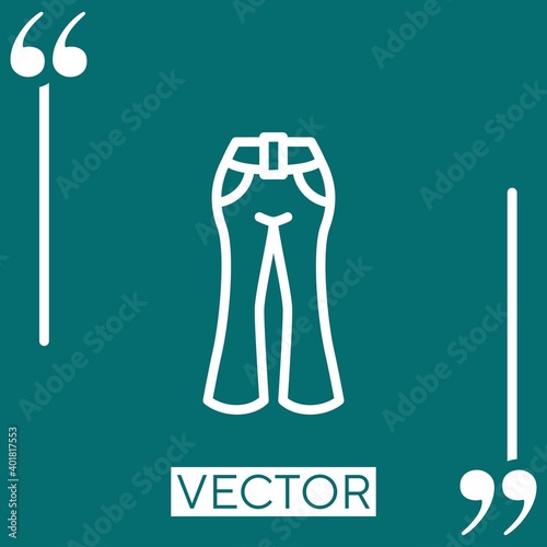 pants   vector icon Linear icon. Editable stroke line