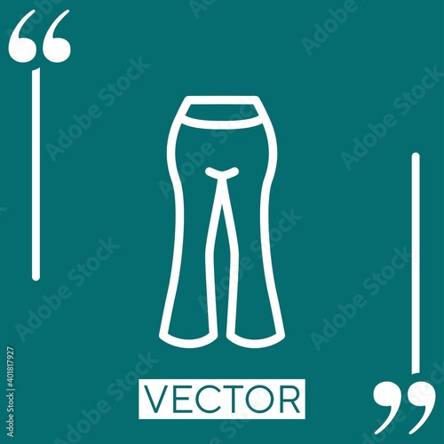 pants   vector icon Linear icon. Editable stroke line