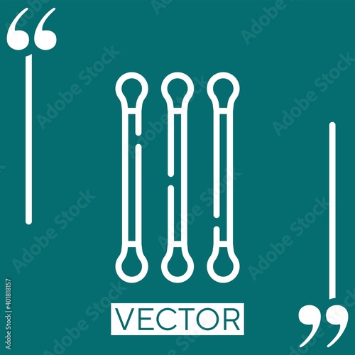 cotton buds vector icon Linear icon. Editable stroke line