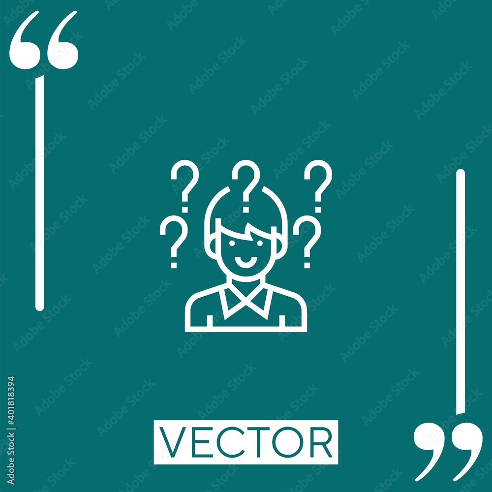 question vector icon Linear icon. Editable stroke line question vector icon Linear icon. Editable stroke line