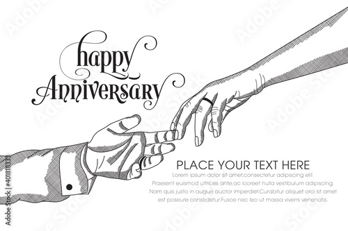 Illustration of Happy Anniversary Celebration vector.