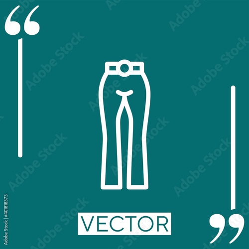 pants   vector icon Linear icon. Editable stroke line