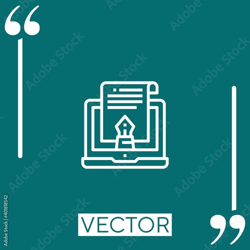 copyright vector icon Linear icon. Editable stroke line