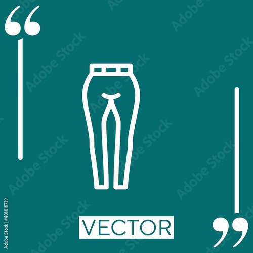 pants   vector icon Linear icon. Editable stroke line
