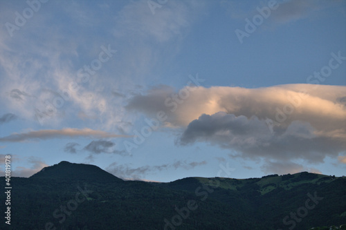 clouds over the mountains landscape  cloud  nature sky sunset  blue  dark view weather cloudscape