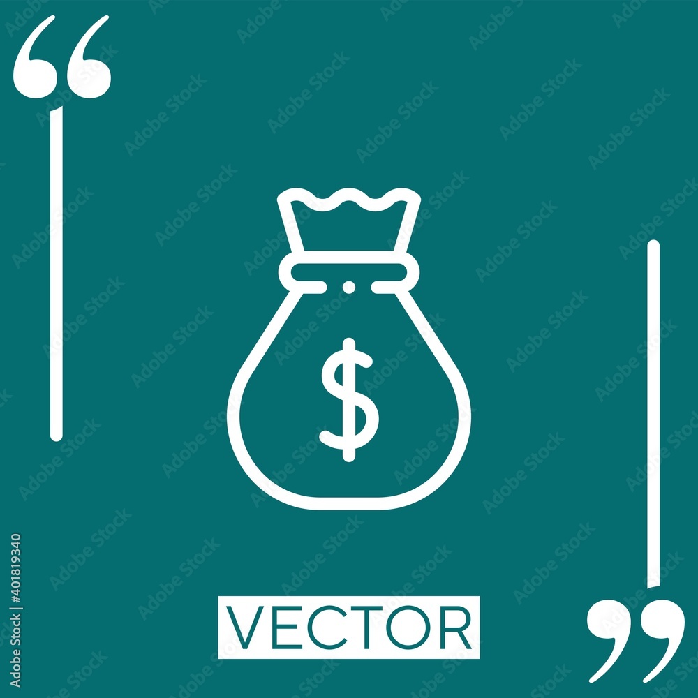 money bag vector icon Linear icon. Editable stroke line money bag vector icon Linear icon. Editable stroke line