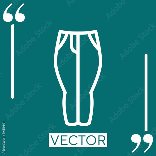 pants   vector icon Linear icon. Editable stroke line