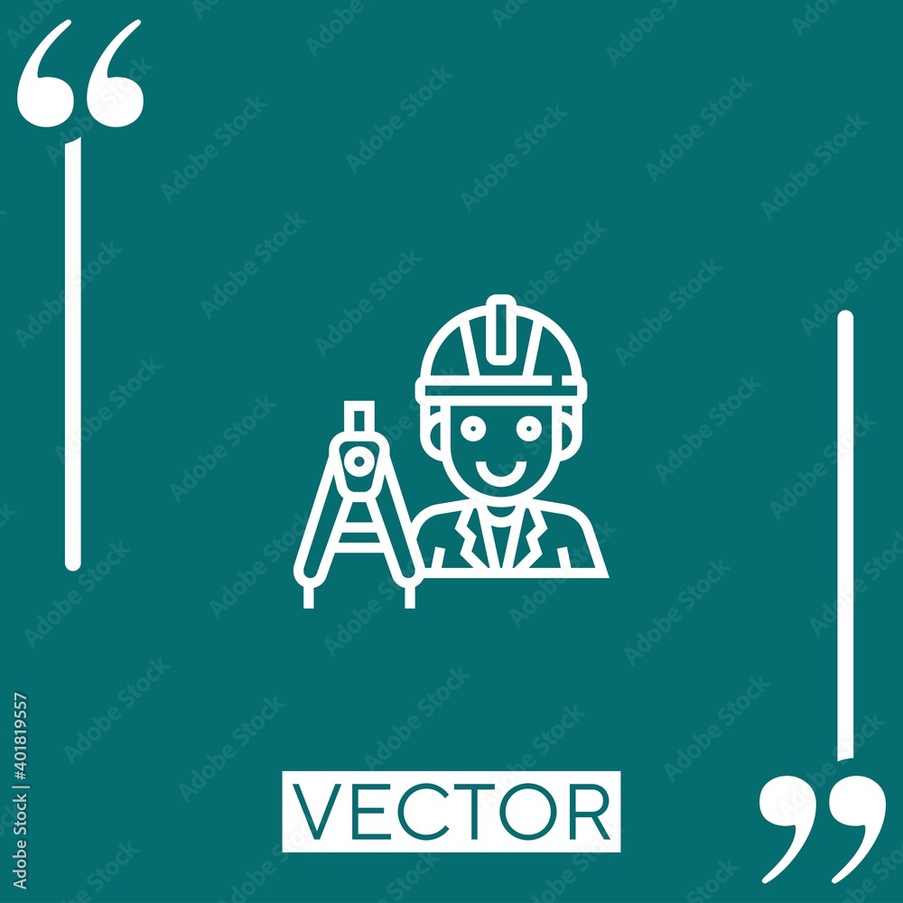 engineer vector icon Linear icon. Editable stroke line engineer vector icon Linear icon. Editable stroke line