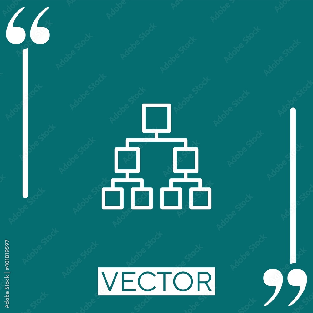 hierarchical structure vector icon Linear icon. Editable stroke line hierarchical structure vector icon Linear icon. Editable stroke line