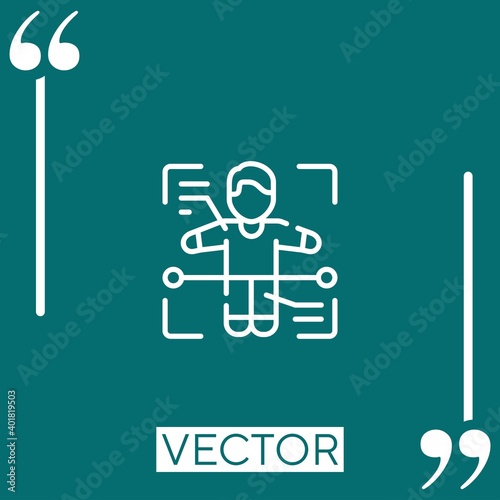 body scan vector icon Linear icon. Editable stroke line