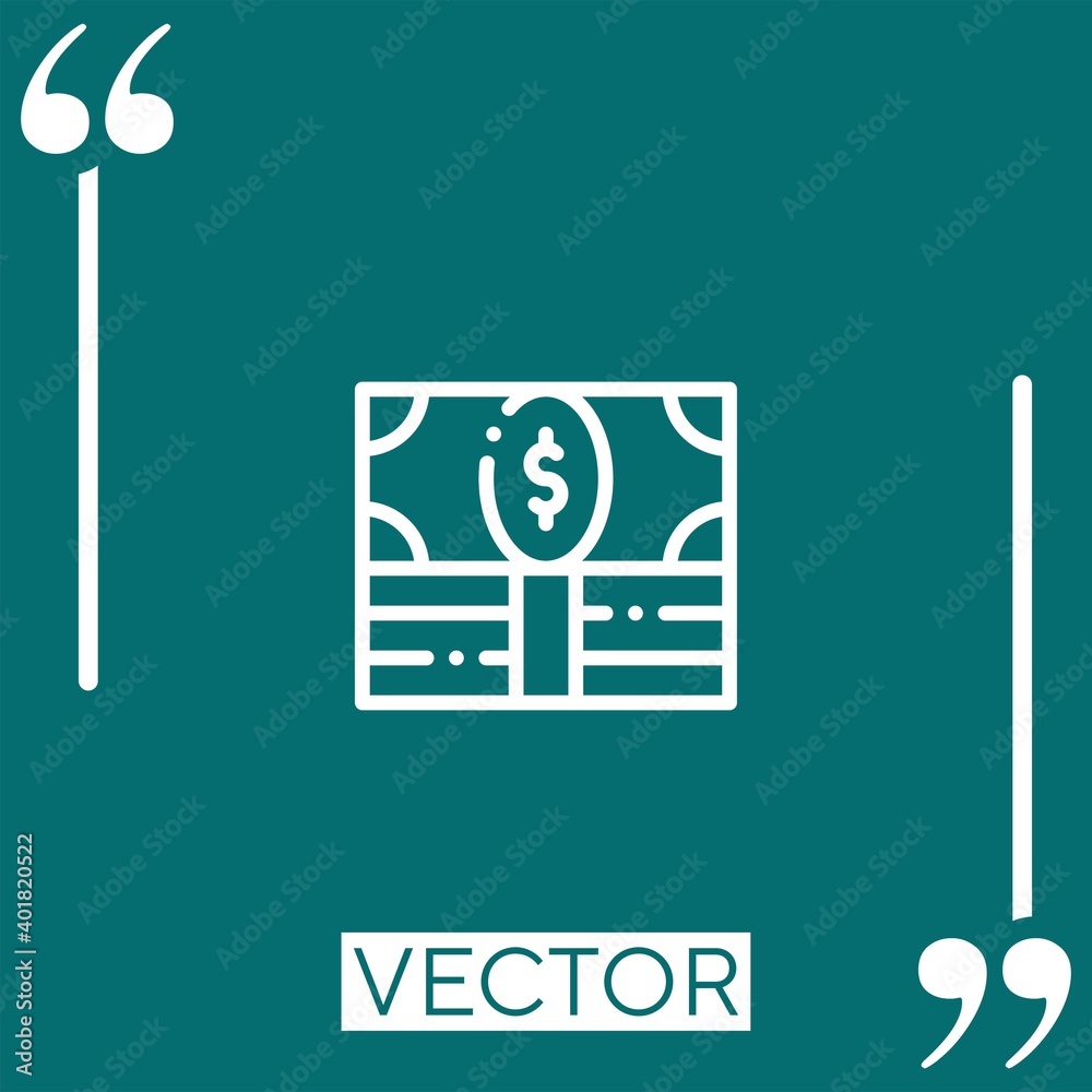 money vector icon Linear icon. Editable stroke line money vector icon Linear icon. Editable stroke line