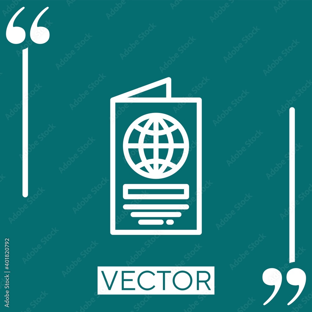 passport vector icon Linear icon. Editable stroke line passport vector icon Linear icon. Editable stroke line