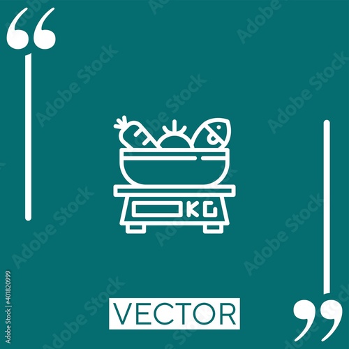 grocery scale vector icon Linear icon. Editable stroke line