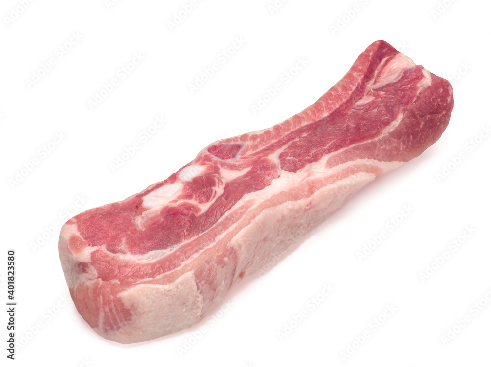 Raw Pork Rib Isolated On a White Background