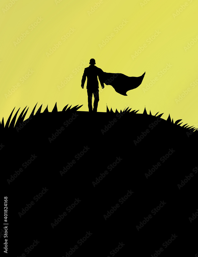 illustrated silhouette of superman . Stock Illustration | Adobe Stock