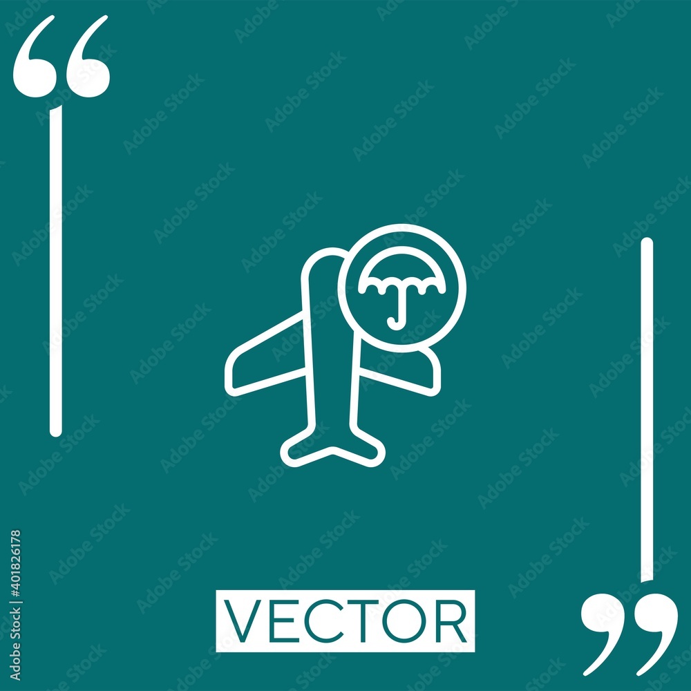 travel insurance vector icon Linear icon. Editable stroke line travel insurance vector icon Linear icon. Editable stroke line