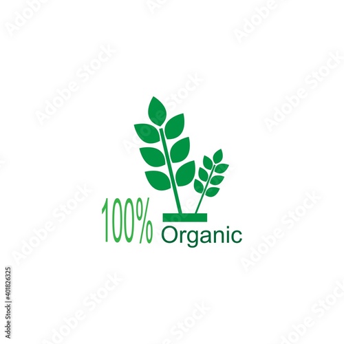 Fototapeta Naklejka Na Ścianę i Meble -  100 % icon, natural, vegan,  organic, anniversary,label design illustration
