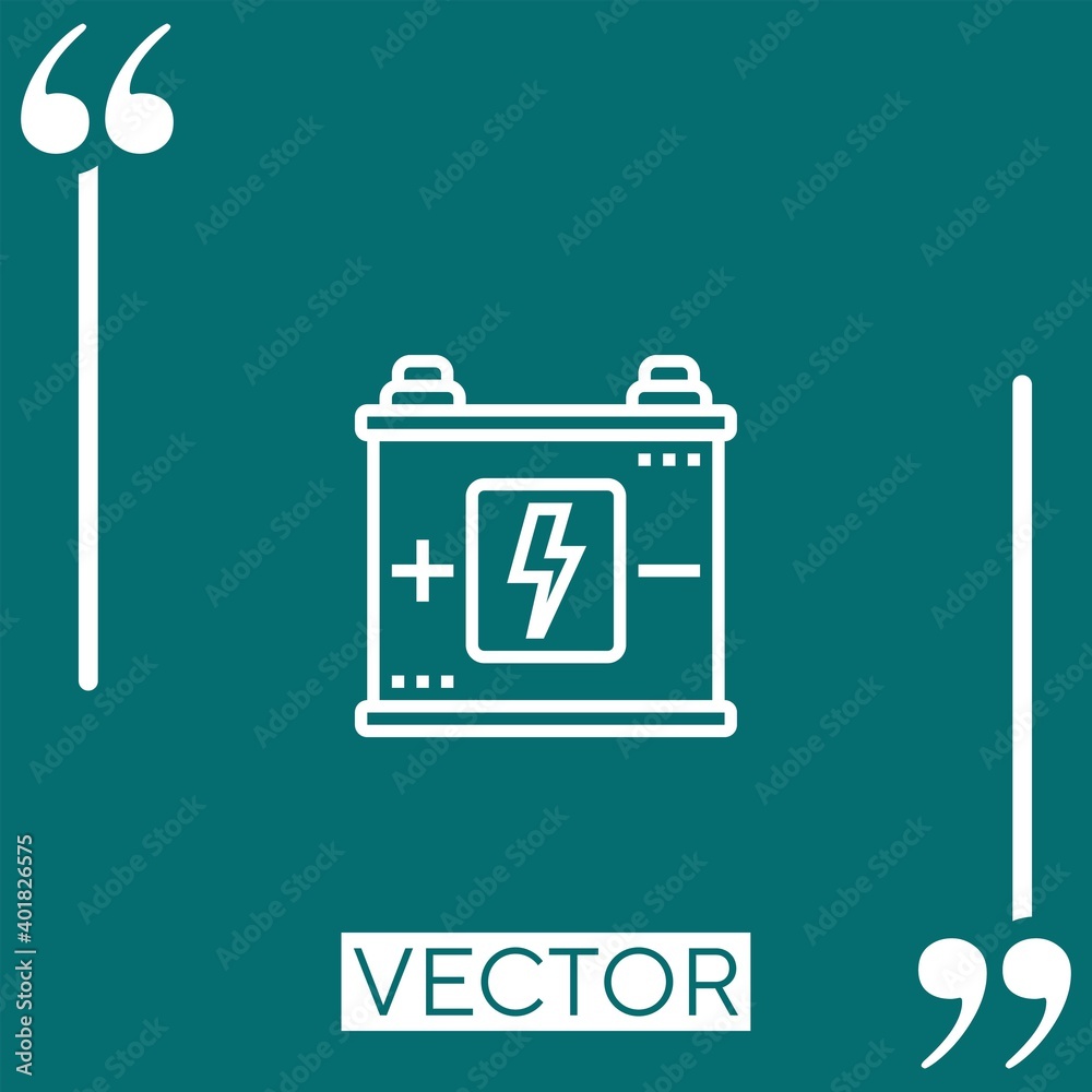 battery vector icon Linear icon. Editable stroke line battery vector icon Linear icon. Editable stroke line