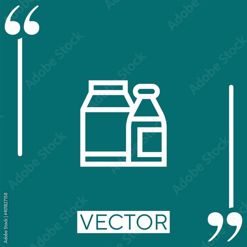 milk vector icon Linear icon. Editable stroked line