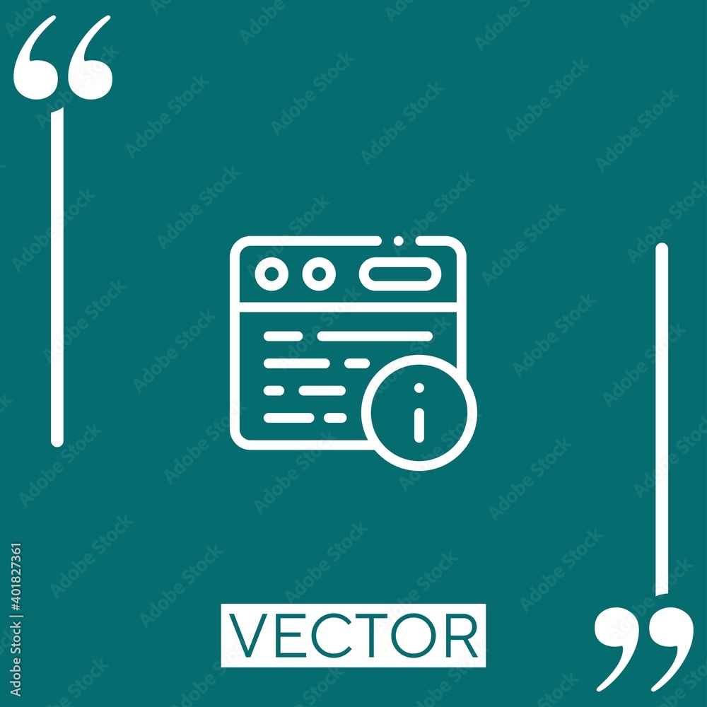 web vector icon Linear icon. Editable stroked line web vector icon Linear icon. Editable stroked line
